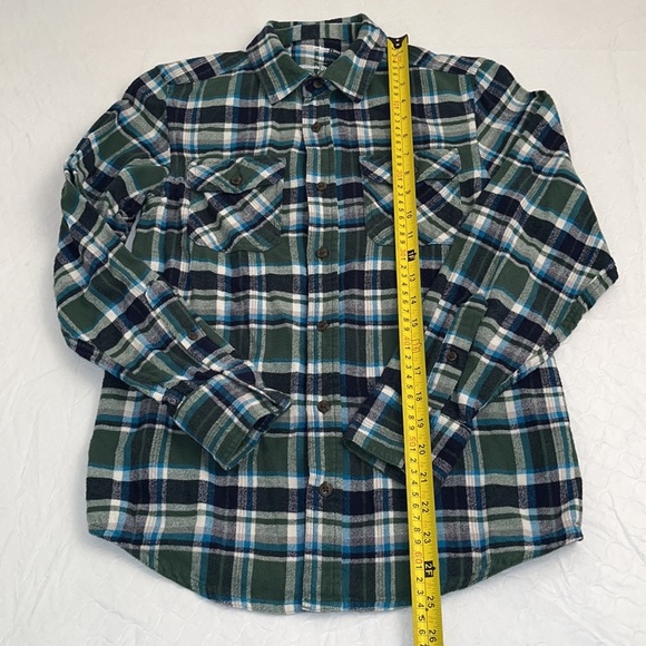Urban Pipeline plaid navy and green flannel button down shirt L - Picture 5 of 7